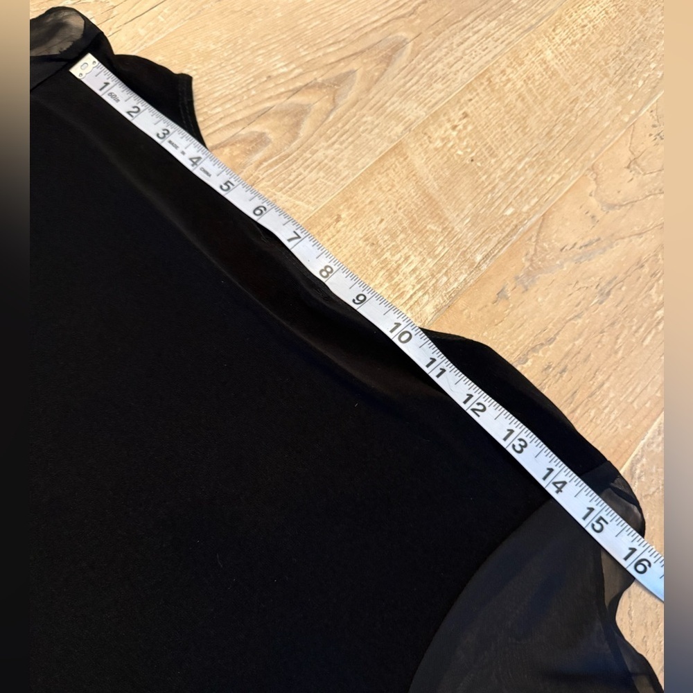 Tiana B. Long split sheer sleeve black cocktail dress with embellishments 12P - Picture 8 of 10